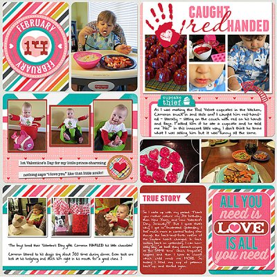 Project Life 2014 (Week 7, Day 5): Valentine's Day 2014 - Caught Red Handed