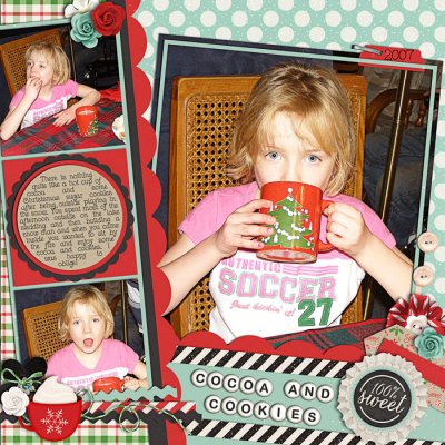 Cocoa and Cookies - plaid and polka dots challenge