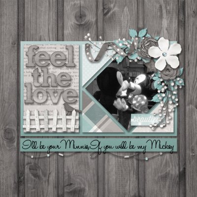 Bingo Feb Nr5: 'Use a themed kit for a off-theme layout: love'