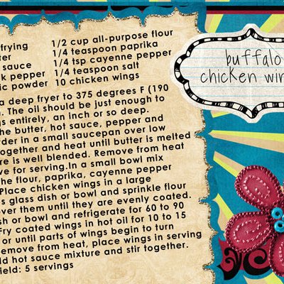 buffalo chicken wings recipe card