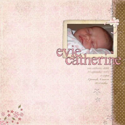 evie's baby book, pg. 1