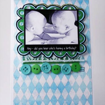Twins First Birthday Card