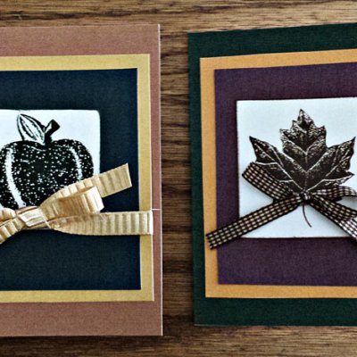 Autumn Stamp/Cardstock Stash Cards
