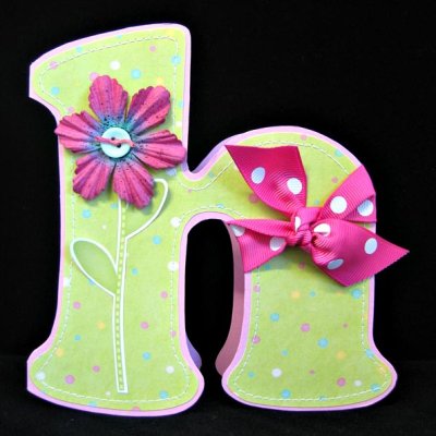 Letter H (hybrid shaped card)