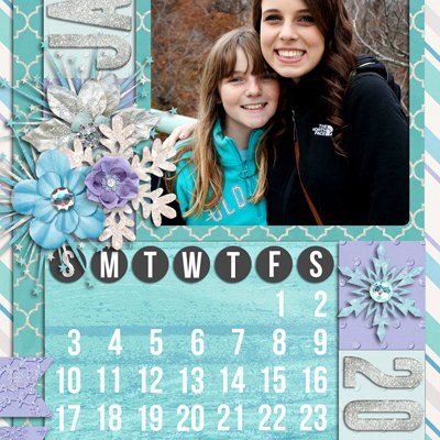 January 5 x 7 Calendar Page