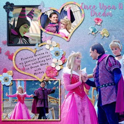 Princess Aurora in Dream Along with Mickey