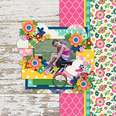 Bingo Challenge #4: Patterned Paper Mash Up: Floral and Plaid