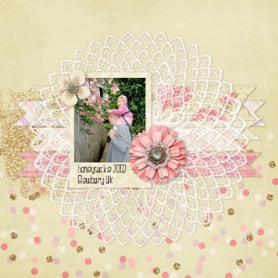 Bingo 4 - floral and plaid, honeysuckle