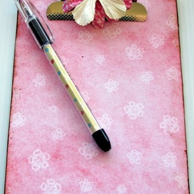 Altered Mini Clipboard & Pen