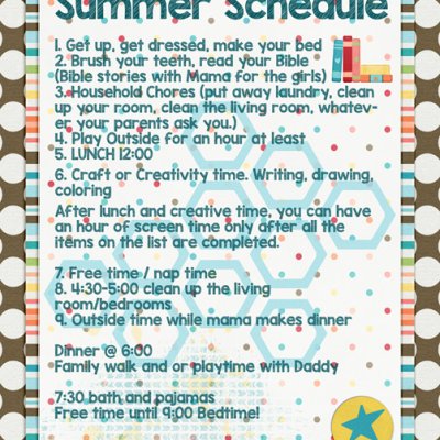 Summer Schedule