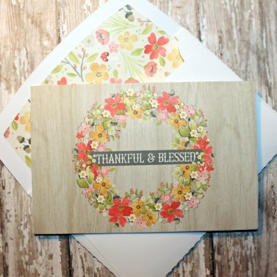 Thankful and Blessed card with matching envie