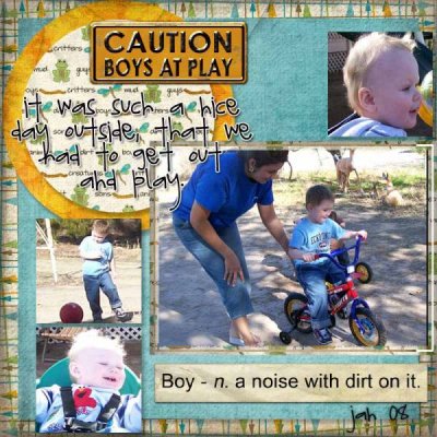 Boys playing outside