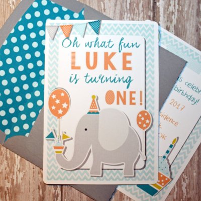 Birthday Invite with matching envelope