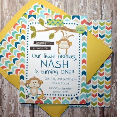 Birthday Party Invite with matching envie