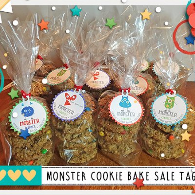 Monster Cookie Bake Sale Tags