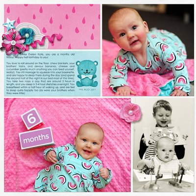 Evelyn at 6 Months (left)