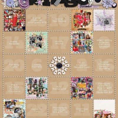 My December Bingo card