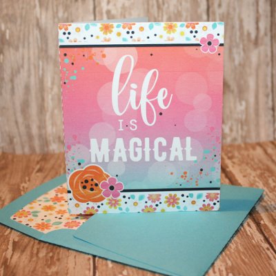Life is Magical card and matching envie