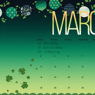 #8 - March Desktop Calendar
