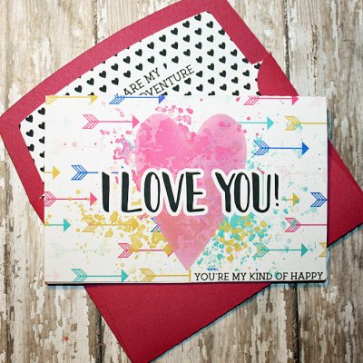 I love you card and matching envie