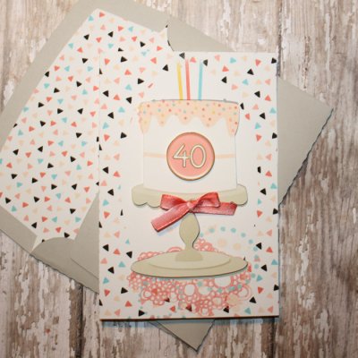 40th Birthday card with matching envie
