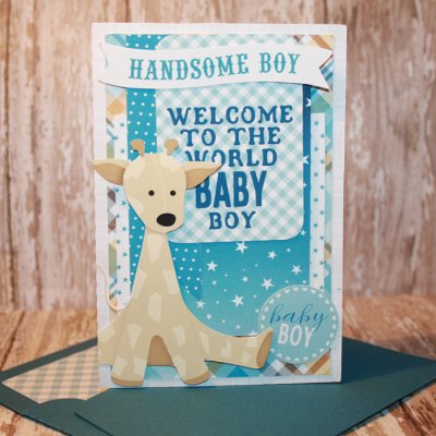 Welcome Baby Card with matching envie