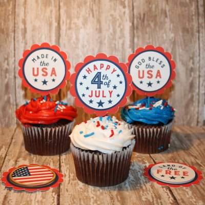 Stars and Stripes Cupcake toppers