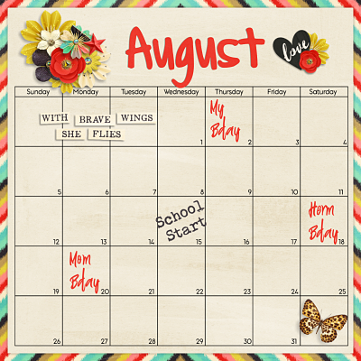August calendar