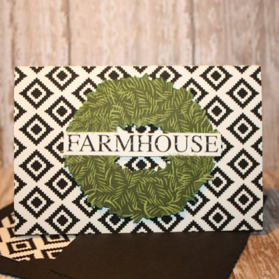 Farm House card with matching envie