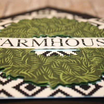 Farm House card with matching envie