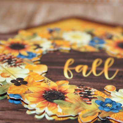 Season of Change wreath card w/matching envie
