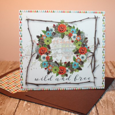 Wild Child Wreath Card with matching envie