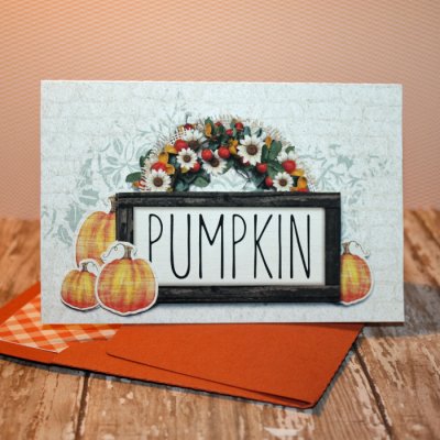 Pumpkin card with matching envie