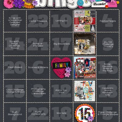 November 2018 Bingo Card