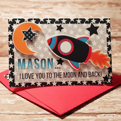 Shoot For The Moon Valentine with matching envie