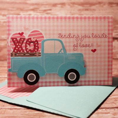 Loads of Love 3d card with matching envie