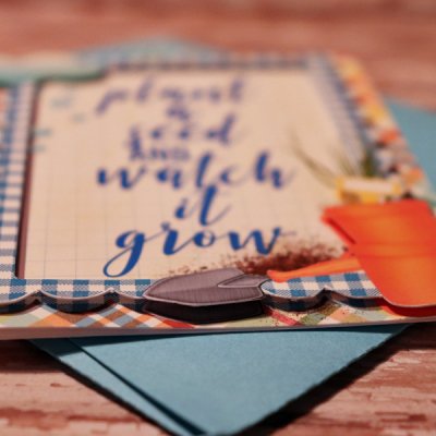 Watch Me Grow Card with matching envie