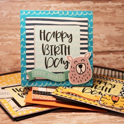 Happy Birthday cards with matching envie