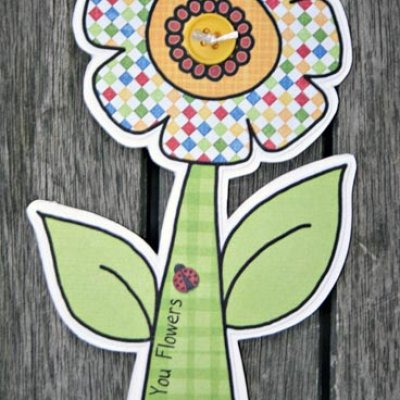 Sending You Flowers (digital paper piecing/hybrid card)