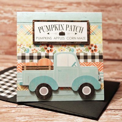 Autumn Market card with matching envie
