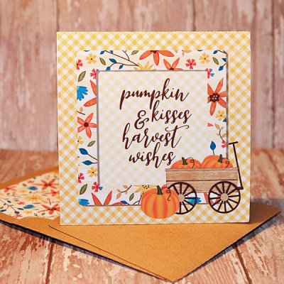 Harvest Happenings card with matching envie