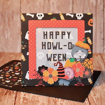 Meowy Halloween card