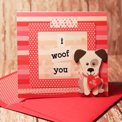 Valentines Day card with matching envie