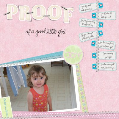 Proof of a good little girl.