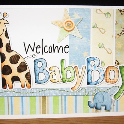 Welcome Baby Boy Hybrid Card