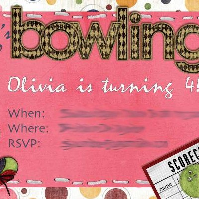 Bowling Party invitation