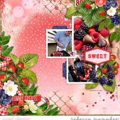 grilled berry pound cake