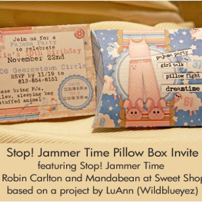 Pillow Box PJ Party Invites
