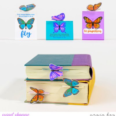 3D Butterflies - Magnetic Bookmarks