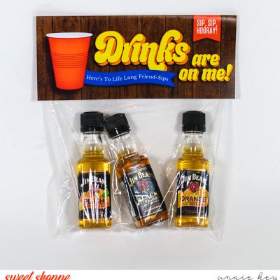 Drinks Are On Me Treat Bag Topper